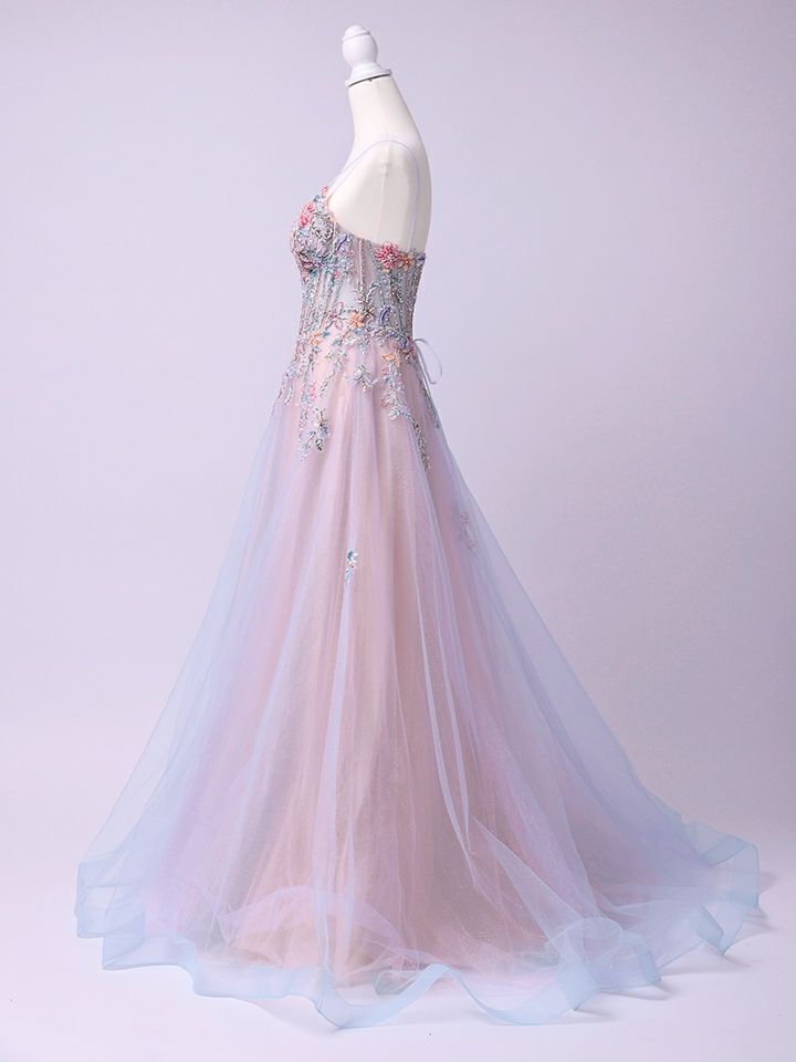 vanityME.couture. バニティミークチュール Aurore Fleur Couture オーロラ・フルール・クチュール ロングドレス パステル グラデーション 刺繍 花柄 バースデー vctr-l-a1477