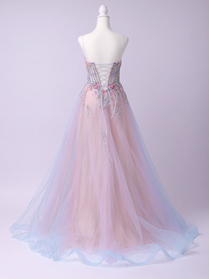 vanityME.couture. バニティミークチュール Aurore Fleur Couture オーロラ・フルール・クチュール ロングドレス パステル グラデーション 刺繍 花柄 バースデー vctr-l-a1477