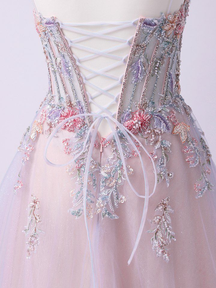 vanityME.couture. バニティミークチュール Aurore Fleur Couture オーロラ・フルール・クチュール ロングドレス パステル グラデーション 刺繍 花柄 バースデー vctr-l-a1477