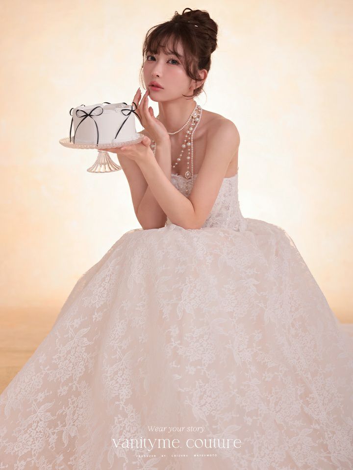 vanityME.couture. バニティミークチュール Blanc Dentelle Couture ブラン・ダンテル・クチュール ロングドレス 白 レース ウェディング バースデー vctr-l-wl061
