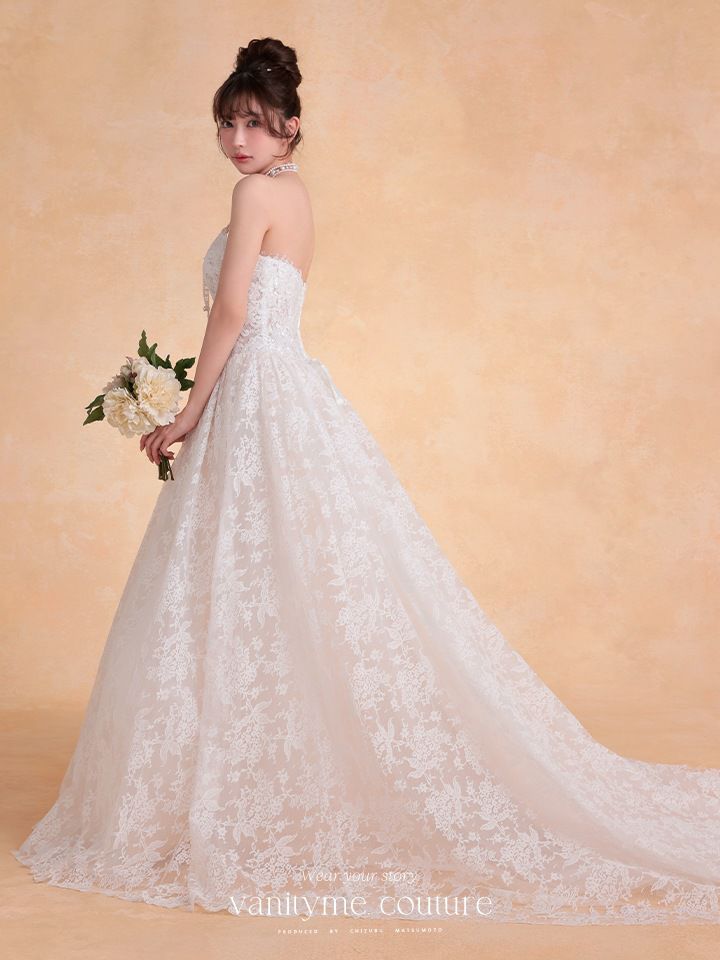 vanityME.couture. バニティミークチュール Blanc Dentelle Couture ブラン・ダンテル・クチュール ロングドレス 白 レース ウェディング バースデー vctr-l-wl061