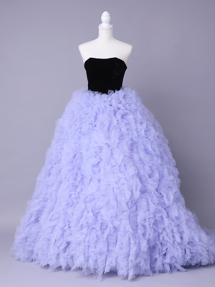 vanityME.couture. バニティミークチュール Quartz Ruffle Couture クォーツ・ラッフル・クチュール ロングドレス バースデー 紫 ボリューム vctr-t-25083-1