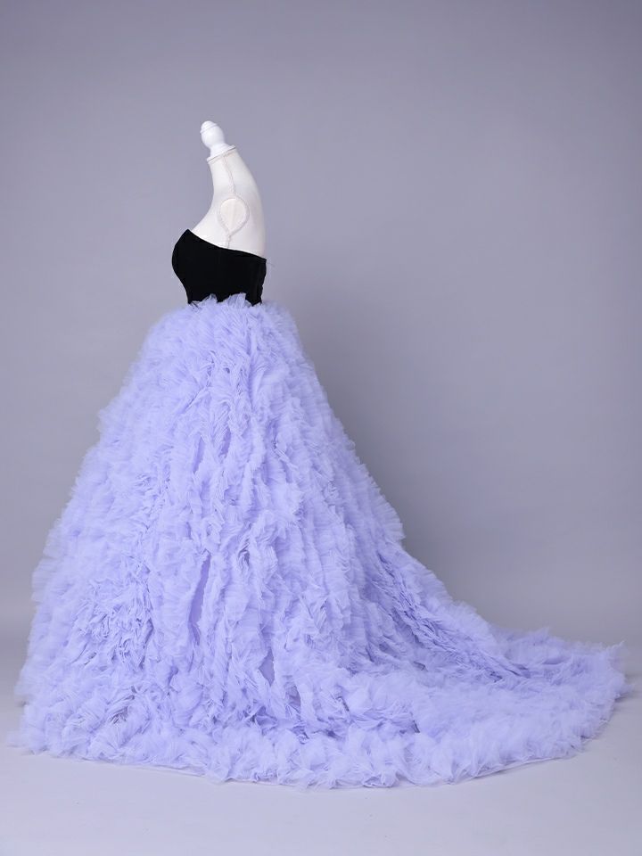 vanityME.couture. バニティミークチュール Quartz Ruffle Couture クォーツ・ラッフル・クチュール ロングドレス バースデー 紫 ボリューム vctr-t-25083-1