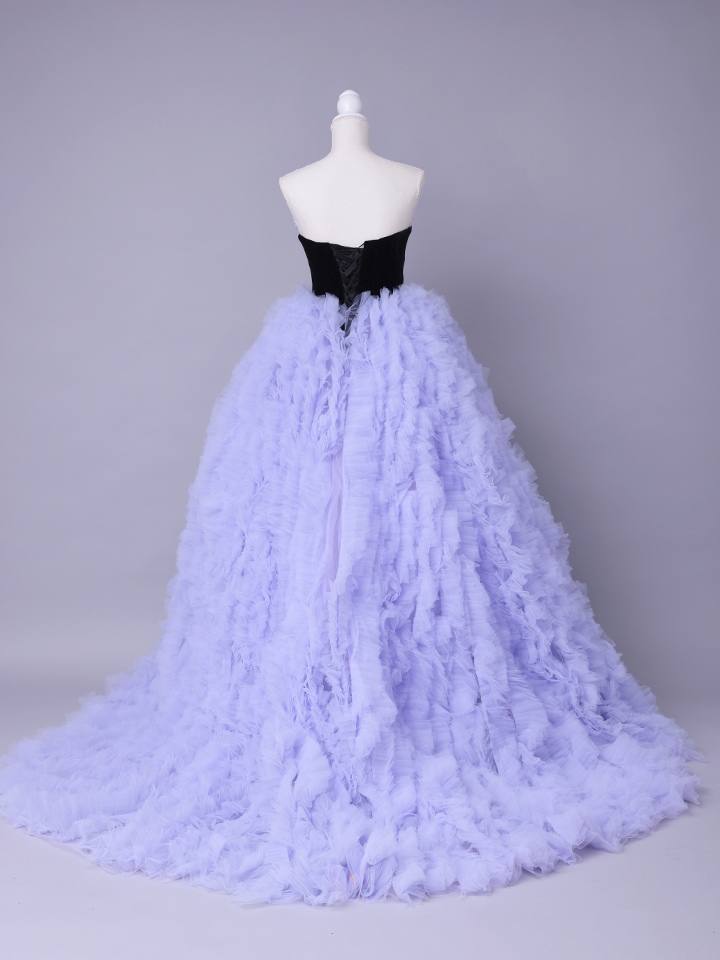 vanityME.couture. バニティミークチュール Quartz Ruffle Couture クォーツ・ラッフル・クチュール ロングドレス バースデー 紫 ボリューム vctr-t-25083-1