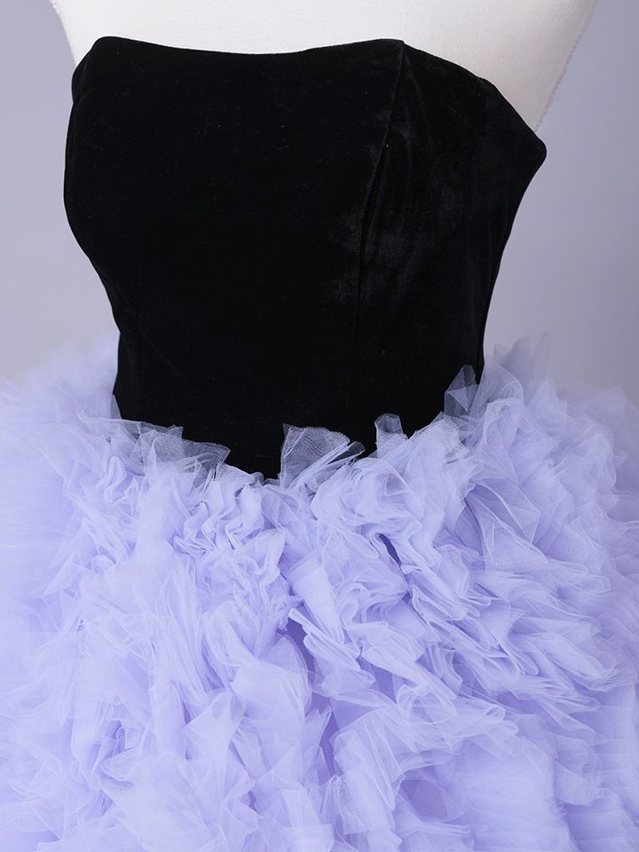 vanityME.couture. バニティミークチュール Quartz Ruffle Couture クォーツ・ラッフル・クチュール ロングドレス バースデー 紫 ボリューム vctr-t-25083-1