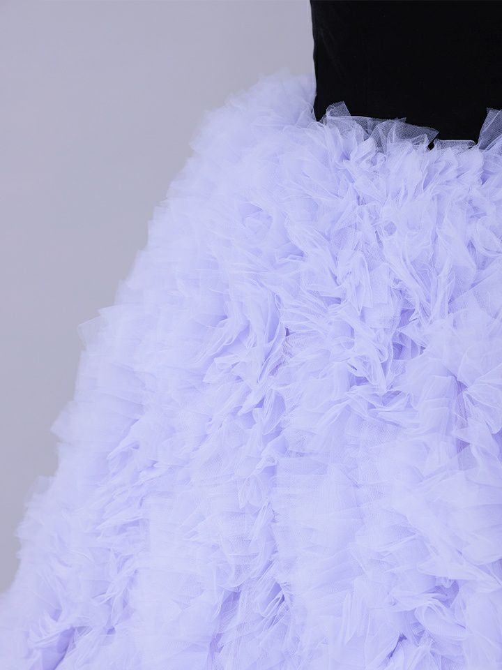 vanityME.couture. バニティミークチュール Quartz Ruffle Couture クォーツ・ラッフル・クチュール ロングドレス バースデー 紫 ボリューム vctr-t-25083-1