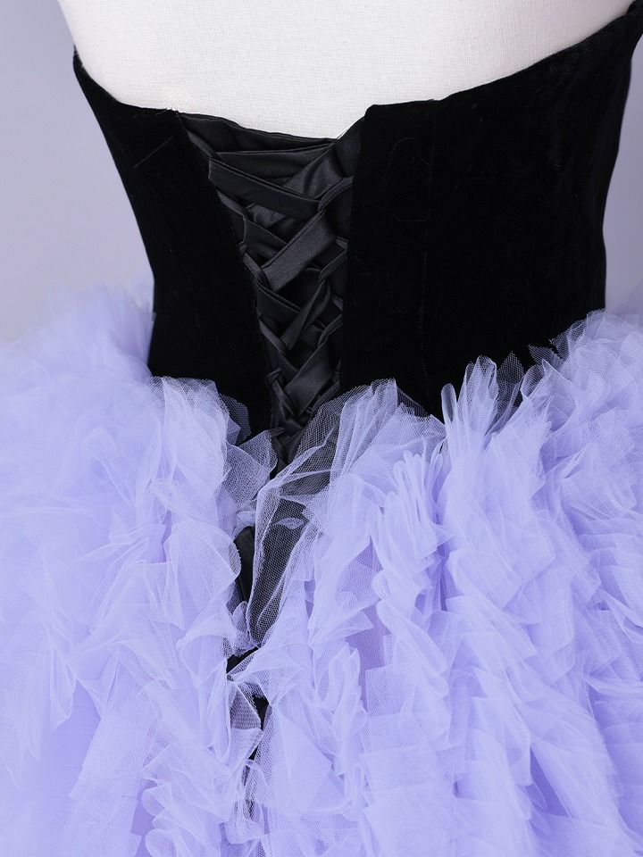 vanityME.couture. バニティミークチュール Quartz Ruffle Couture クォーツ・ラッフル・クチュール ロングドレス バースデー 紫 ボリューム vctr-t-25083-1