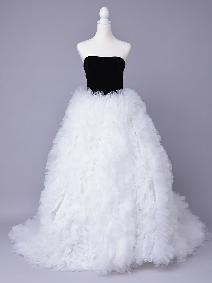 vanityME.couture. バニティミークチュール Quartz Ruffle Couture クォーツ・ラッフル・クチュール ロングドレス バースデー 白 ボリューム vctr-t-25083-2