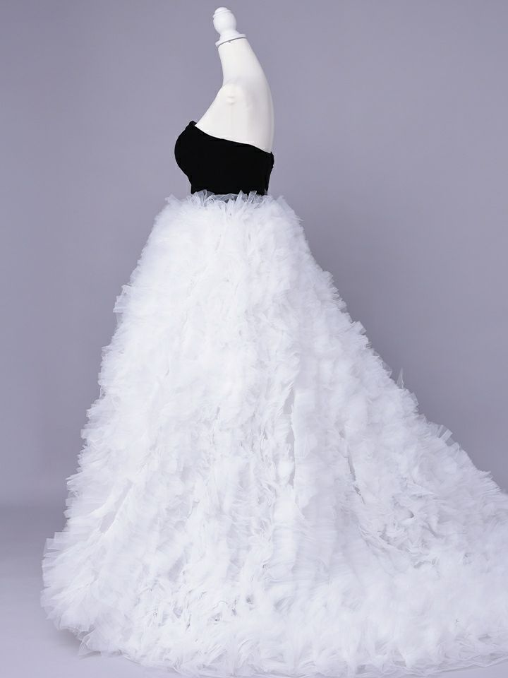 vanityME.couture. バニティミークチュール Quartz Ruffle Couture クォーツ・ラッフル・クチュール ロングドレス バースデー 白 ボリューム vctr-t-25083-2