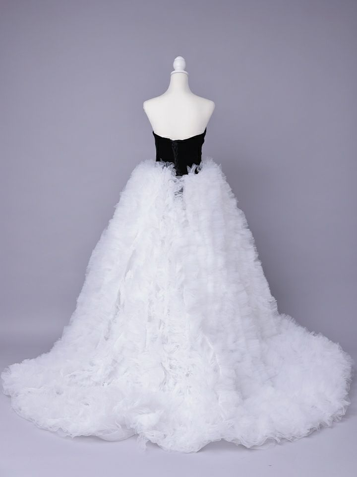 vanityME.couture. バニティミークチュール Quartz Ruffle Couture クォーツ・ラッフル・クチュール ロングドレス バースデー 白 ボリューム vctr-t-25083-2