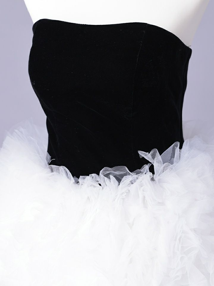 vanityME.couture. バニティミークチュール Quartz Ruffle Couture クォーツ・ラッフル・クチュール ロングドレス バースデー 白 ボリューム vctr-t-25083-2