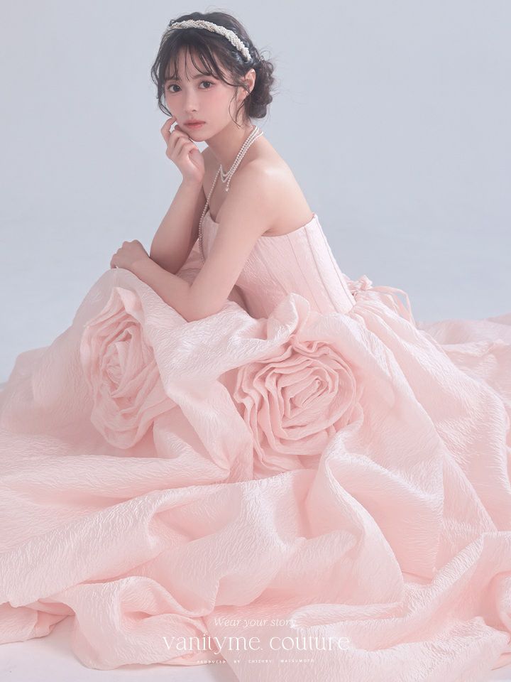 vanityME.couture. バニティミークチュール Lilas Rose Couture リラ・ローズ・クチュール ロングドレス バースデー ピンク 薔薇 プリンセス vctr-t-25081-1