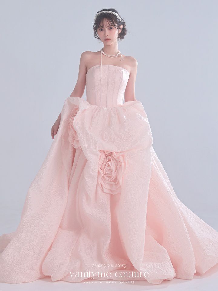 vanityME.couture. バニティミークチュール Lilas Rose Couture リラ・ローズ・クチュール ロングドレス バースデー ピンク 薔薇 プリンセス vctr-t-25081-1