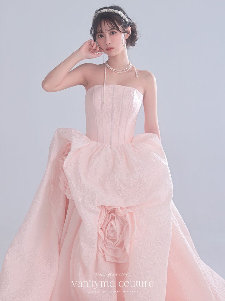 vanityME.couture. バニティミークチュール Lilas Rose Couture リラ・ローズ・クチュール ロングドレス バースデー ピンク 薔薇 プリンセス vctr-t-25081-1