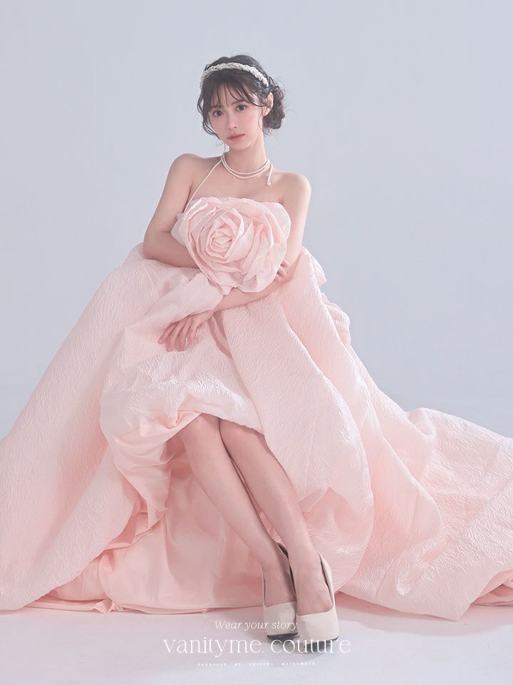 vanityME.couture. バニティミークチュール Lilas Rose Couture リラ・ローズ・クチュール ロングドレス バースデー ピンク 薔薇 プリンセス vctr-t-25081-1