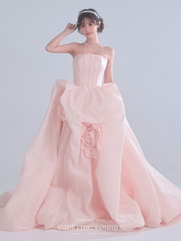 vanityME.couture. バニティミークチュール Lilas Rose Couture リラ・ローズ・クチュール ロングドレス バースデー ピンク 薔薇 プリンセス vctr-t-25081-1