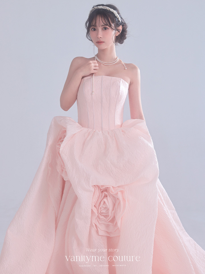 vanityME.couture. バニティミークチュール Lilas Rose Couture リラ・ローズ・クチュール ロングドレス バースデー ピンク 薔薇 プリンセス vctr-t-25081-1