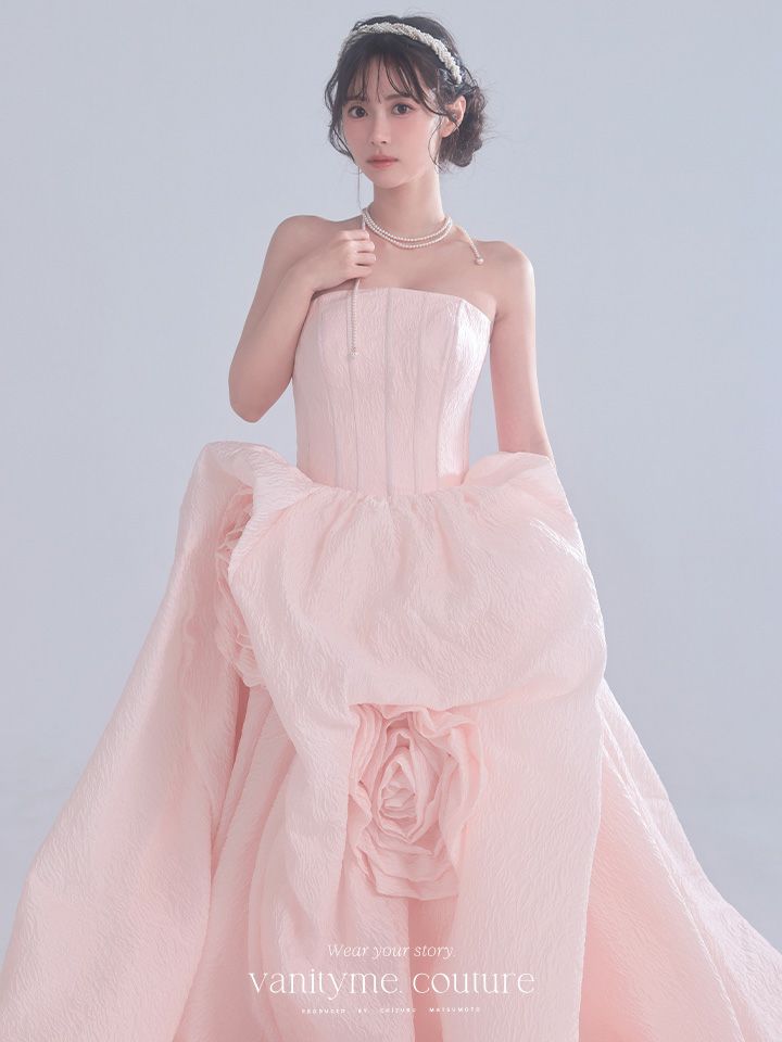 vanityME.couture. バニティミークチュール Lilas Rose Couture リラ・ローズ・クチュール ロングドレス バースデー ピンク 薔薇 プリンセス vctr-t-25081-1