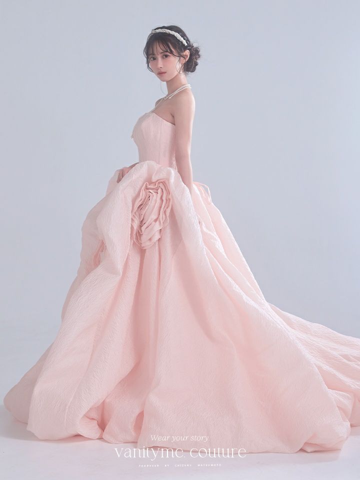 vanityME.couture. バニティミークチュール Lilas Rose Couture リラ・ローズ・クチュール ロングドレス バースデー ピンク 薔薇 プリンセス vctr-t-25081-1