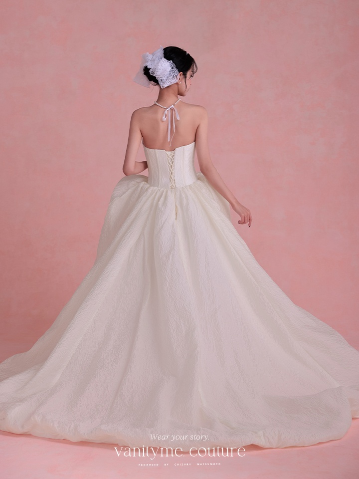 vanityME.couture. バニティミークチュール Blanc Rose Couture ブラン・ローズ・クチュール ロングドレス バースデー 白 薔薇 プリンセス vctr-t-25081-2