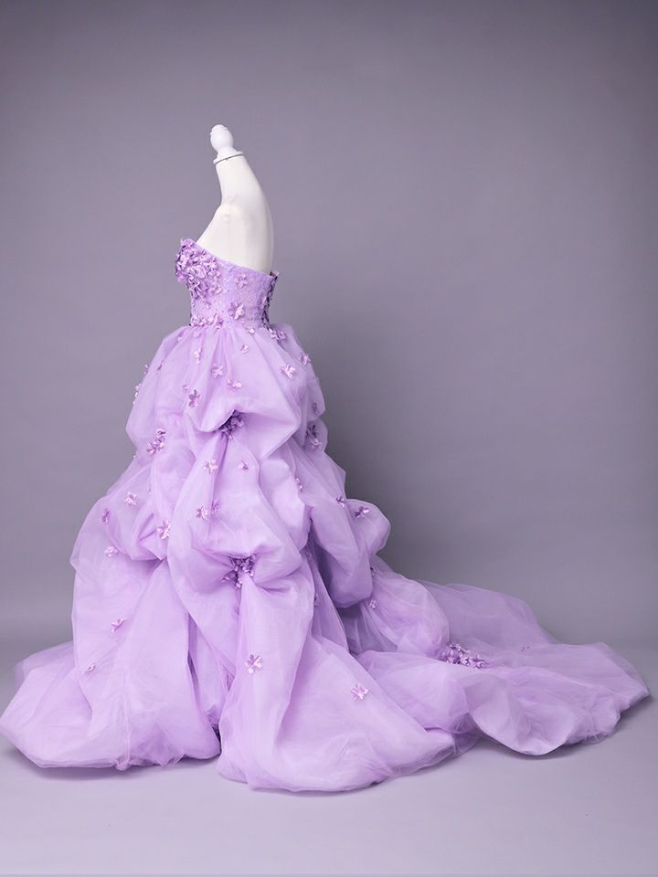 vanityME.couture. バニティミークチュール Lavande Fleur Couture ラヴァンド・フルール・クチュール ロングドレス ラベンダー 紫 花柄  フラワー バースデー vctr-t-25082-1