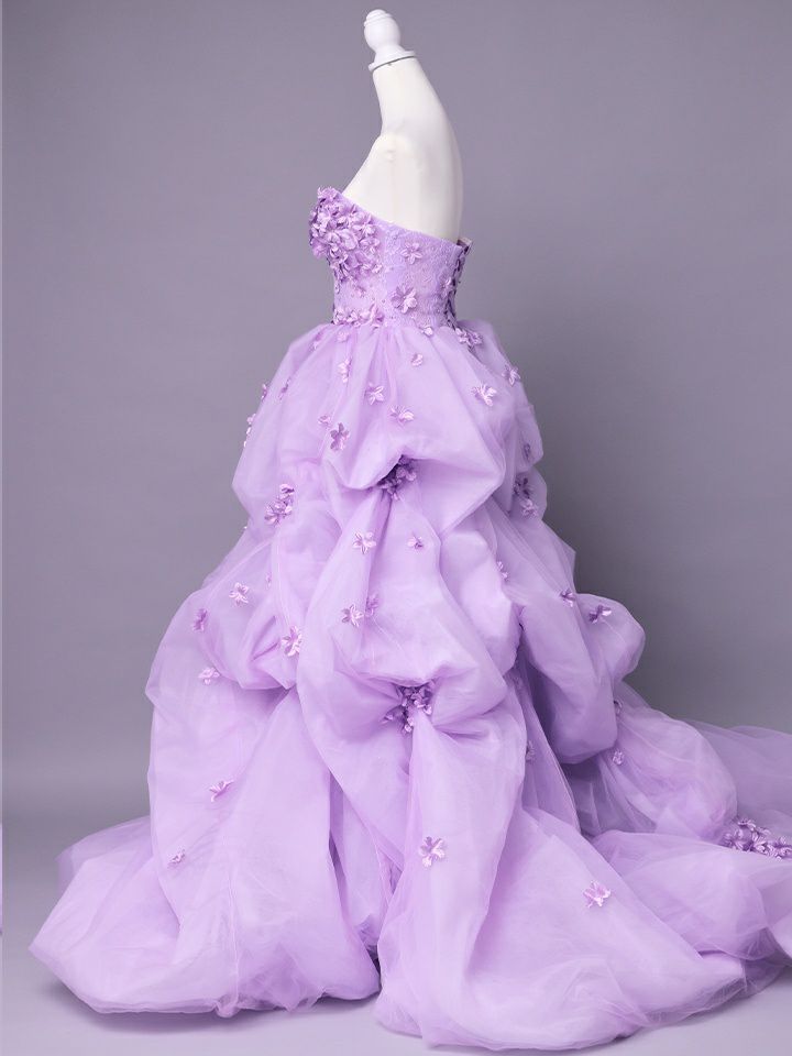 vanityME.couture. バニティミークチュール Lavande Fleur Couture ラヴァンド・フルール・クチュール ロングドレス ラベンダー 紫 花柄  フラワー バースデー vctr-t-25082-1