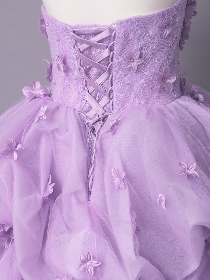 vanityME.couture. バニティミークチュール Lavande Fleur Couture ラヴァンド・フルール・クチュール ロングドレス ラベンダー 紫 花柄  フラワー バースデー vctr-t-25082-1