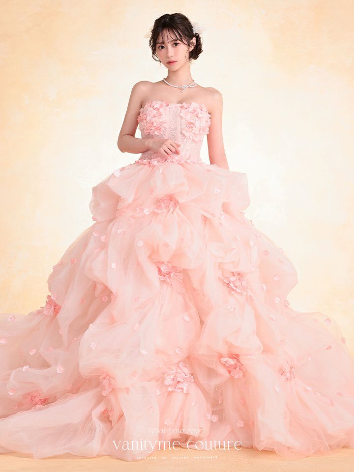 vanityME.couture. バニティミークチュール Rose Fleur Couture ローズ・フルール・クチュール ロングドレス ピンク 花柄 フラワー バースデー vctr-t-25082-2