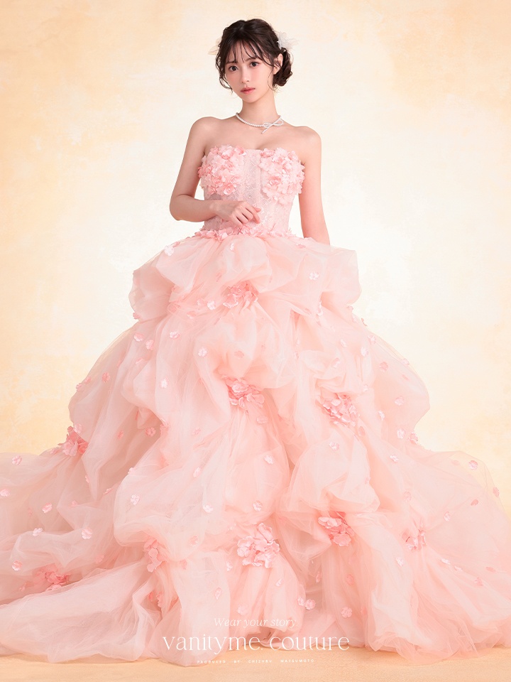 vanityME.couture. バニティミークチュール Rose Fleur Couture ローズ・フルール・クチュール ロングドレス ピンク 花柄 フラワー バースデー vctr-t-25082-2