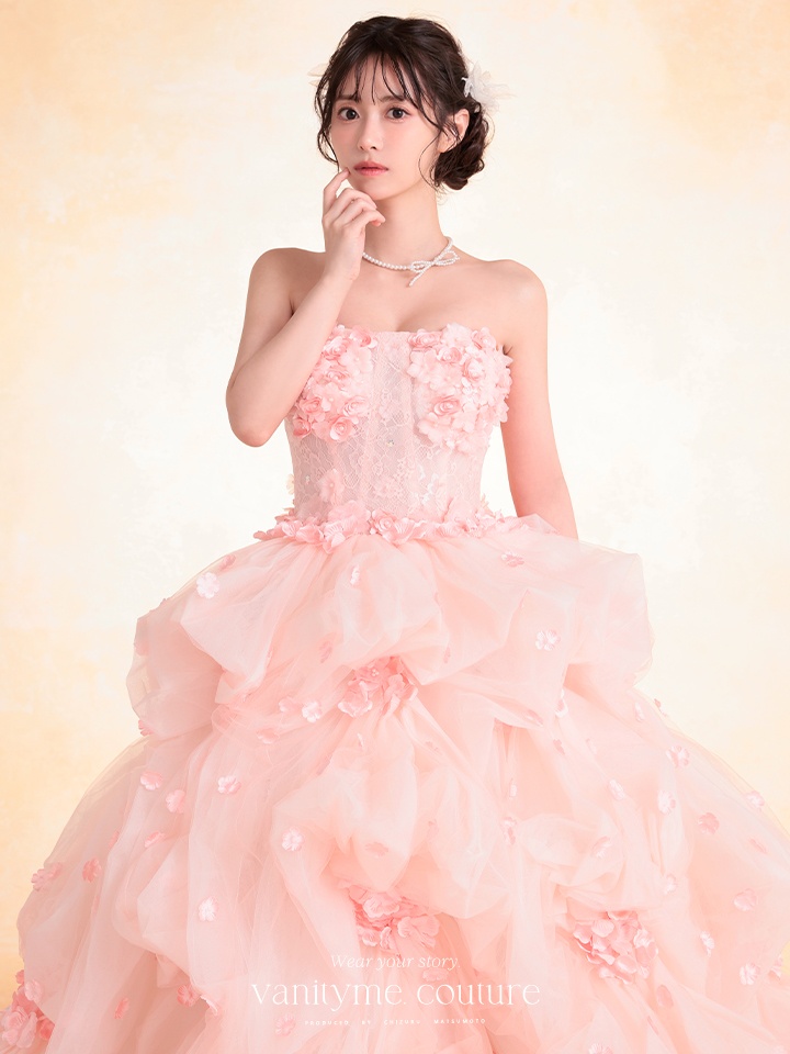 vanityME.couture. バニティミークチュール Rose Fleur Couture ローズ・フルール・クチュール ロングドレス ピンク 花柄 フラワー バースデー vctr-t-25082-2