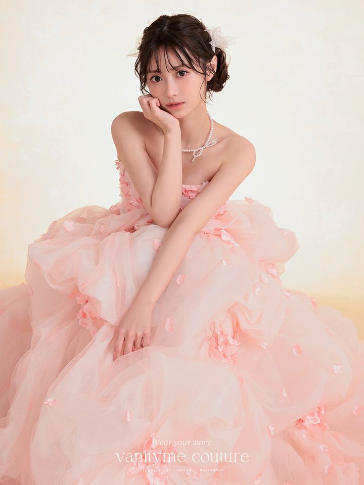 vanityME.couture. バニティミークチュール Rose Fleur Couture ローズ・フルール・クチュール ロングドレス ピンク 花柄 フラワー バースデー vctr-t-25082-2