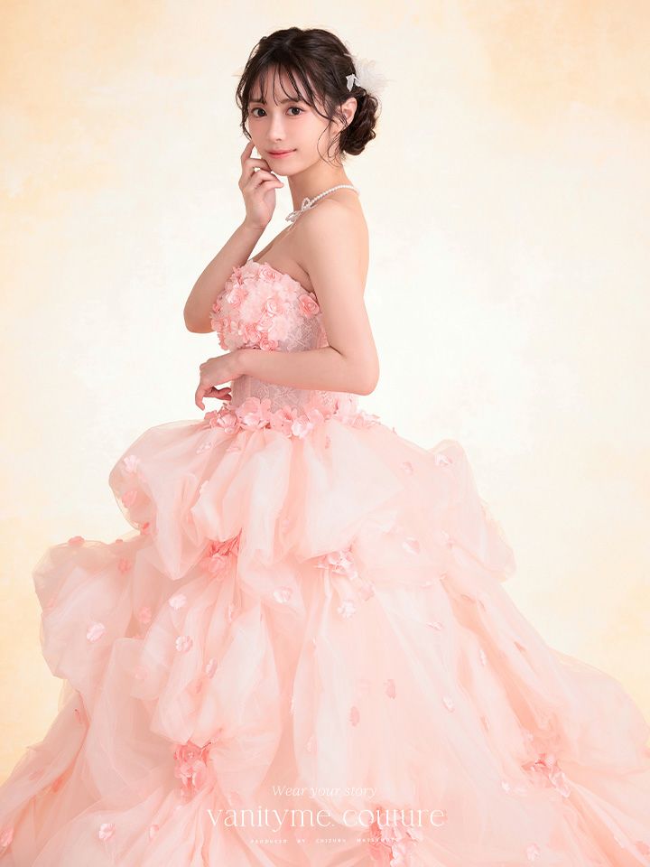 vanityME.couture. バニティミークチュール Rose Fleur Couture ローズ・フルール・クチュール ロングドレス ピンク 花柄 フラワー バースデー vctr-t-25082-2