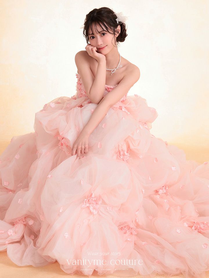 vanityME.couture. バニティミークチュール Rose Fleur Couture ローズ・フルール・クチュール ロングドレス ピンク 花柄 フラワー バースデー vctr-t-25082-2