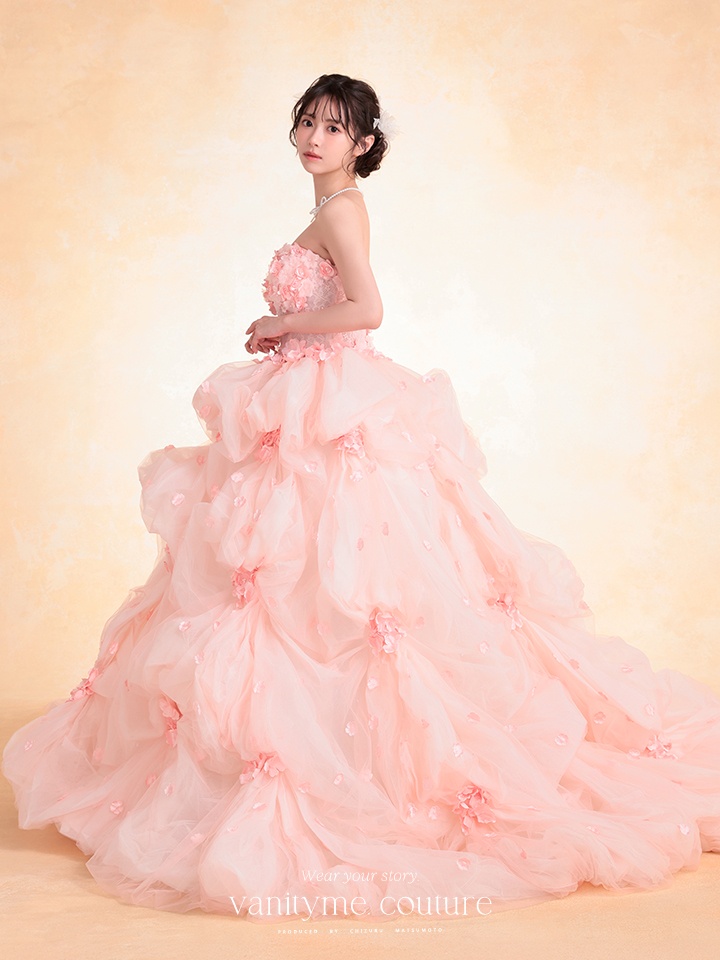 vanityME.couture. バニティミークチュール Rose Fleur Couture ローズ・フルール・クチュール ロングドレス ピンク 花柄 フラワー バースデー vctr-t-25082-2