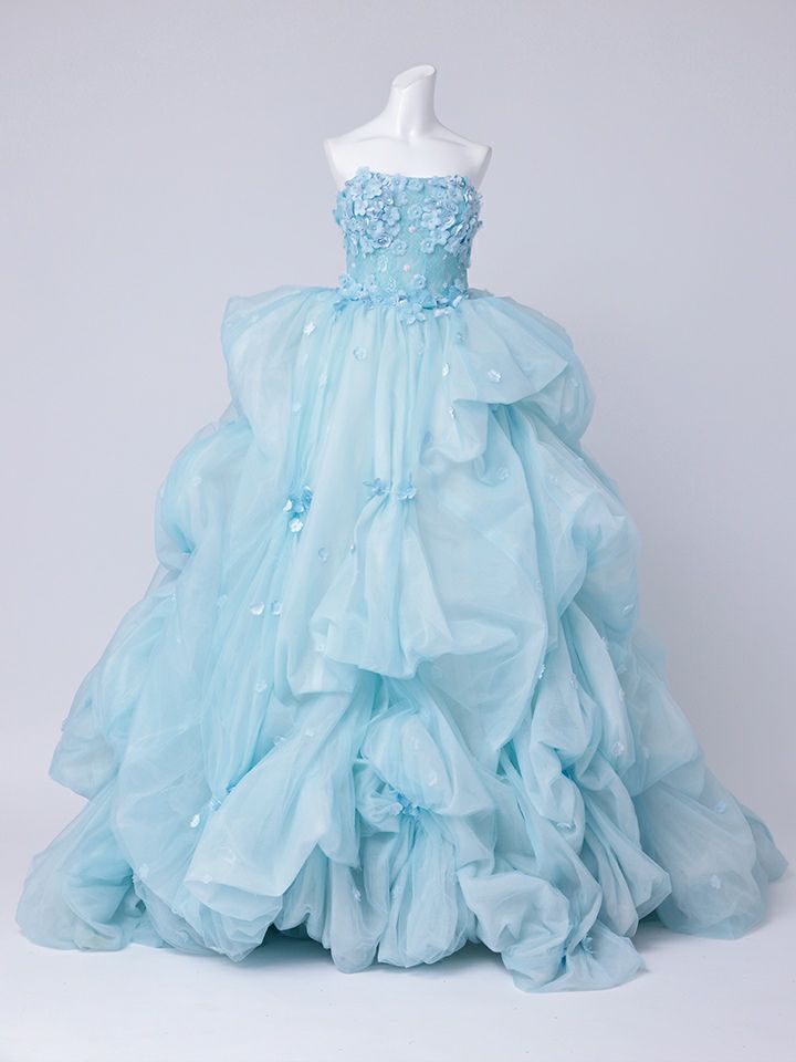 vanityME.couture. バニティミークチュール Ciel Fleur Couture シエル・フルール・クチュール ロングドレス ブルー 水色 花柄 フラワー バースデー vctr-t-25082-3