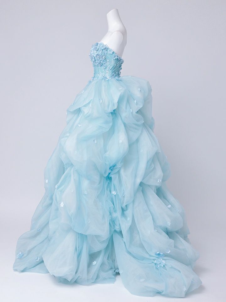 vanityME.couture. バニティミークチュール Ciel Fleur Couture シエル・フルール・クチュール ロングドレス ブルー 水色 花柄 フラワー バースデー vctr-t-25082-3