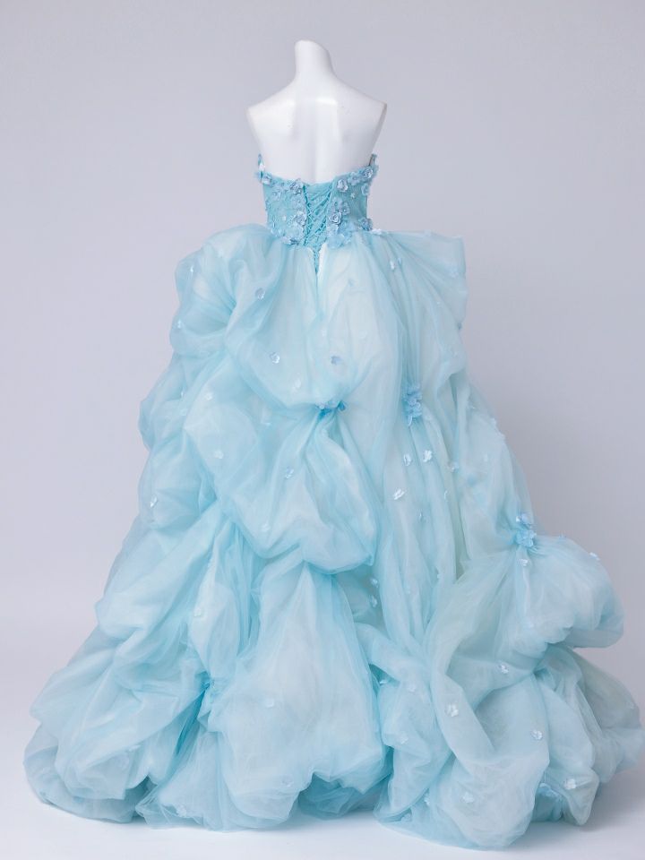 vanityME.couture. バニティミークチュール Ciel Fleur Couture シエル・フルール・クチュール ロングドレス ブルー 水色 花柄 フラワー バースデー vctr-t-25082-3