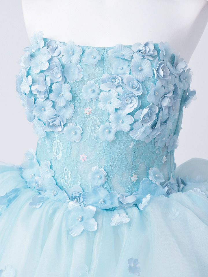 vanityME.couture. バニティミークチュール Ciel Fleur Couture シエル・フルール・クチュール ロングドレス ブルー 水色 花柄 フラワー バースデー vctr-t-25082-3