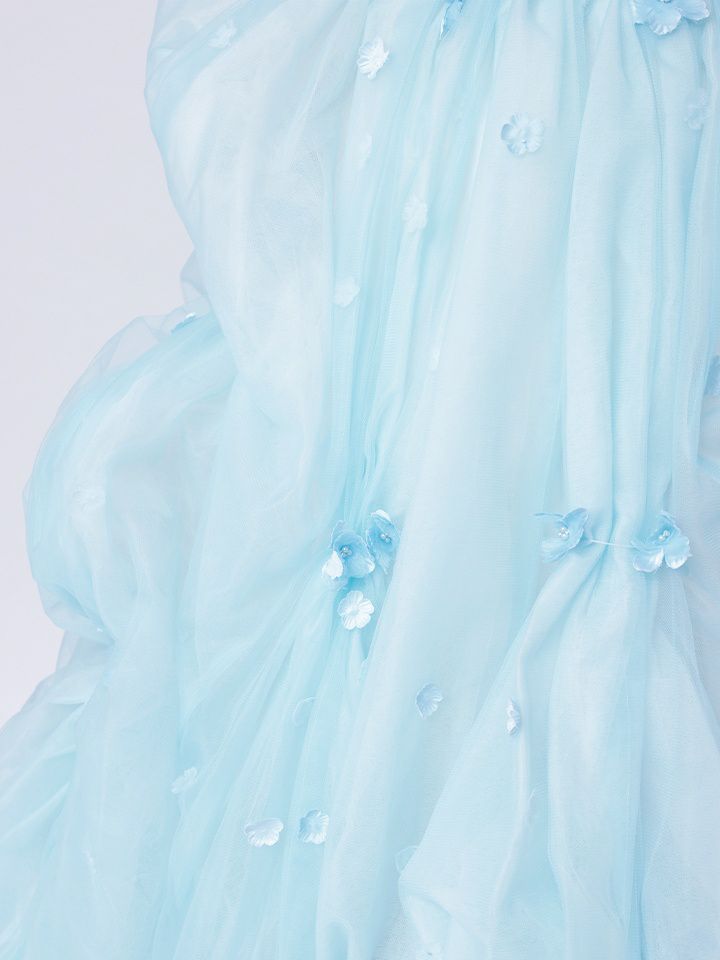 vanityME.couture. バニティミークチュール Ciel Fleur Couture シエル・フルール・クチュール ロングドレス ブルー 水色 花柄 フラワー バースデー vctr-t-25082-3