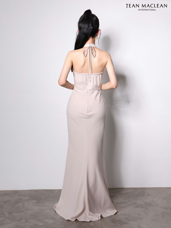 JEAN MACLEAN ジャンマクレーン ワンカラー/ホルターネック/バストカット/スリット入り/タイト ロングドレス ja51999-c