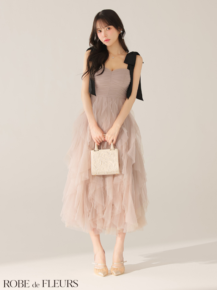 ROBE de FLEURS ローブドフルール シアーメッシュポインテッドトゥストラップパンプス【ヒール10.5cm】 sh104