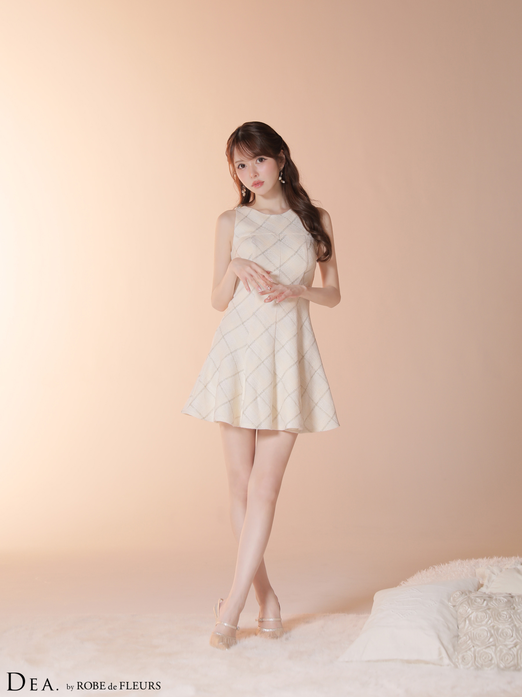 ROBE de FLEURS ローブドフルール シアーメッシュポインテッドトゥストラップパンプス【ヒール10.5cm】 sh104