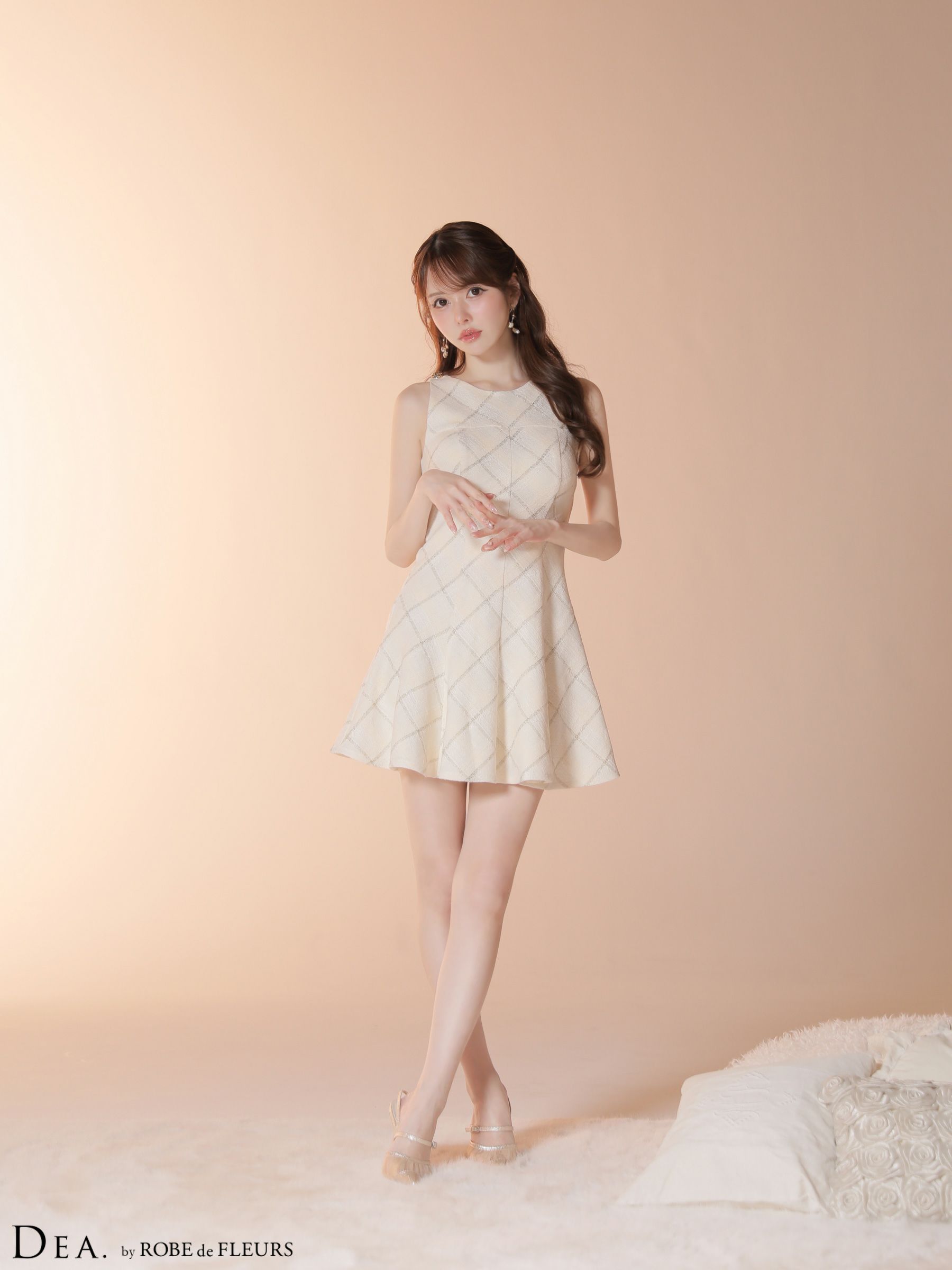 ROBE de FLEURS ローブドフルール シアーメッシュポインテッドトゥストラップパンプス【ヒール10.5cm】 sh104