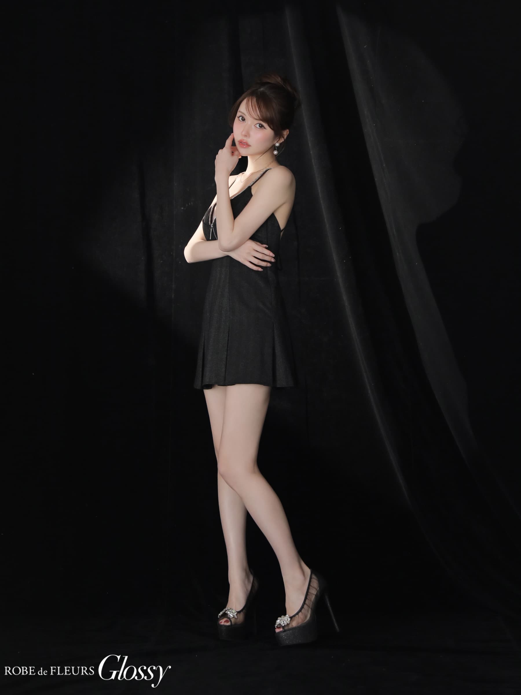 12月下旬頃入荷予定】 Glossy ローブドフルールグロッシー 【XSサイズあり】 ジップキャミフレアミニキャバドレス gl3963-c