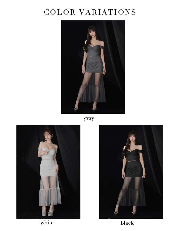 Glossy ローブドフルールグロッシー ラメニットオフショルセットアップロングキャバドレス gl3968-c