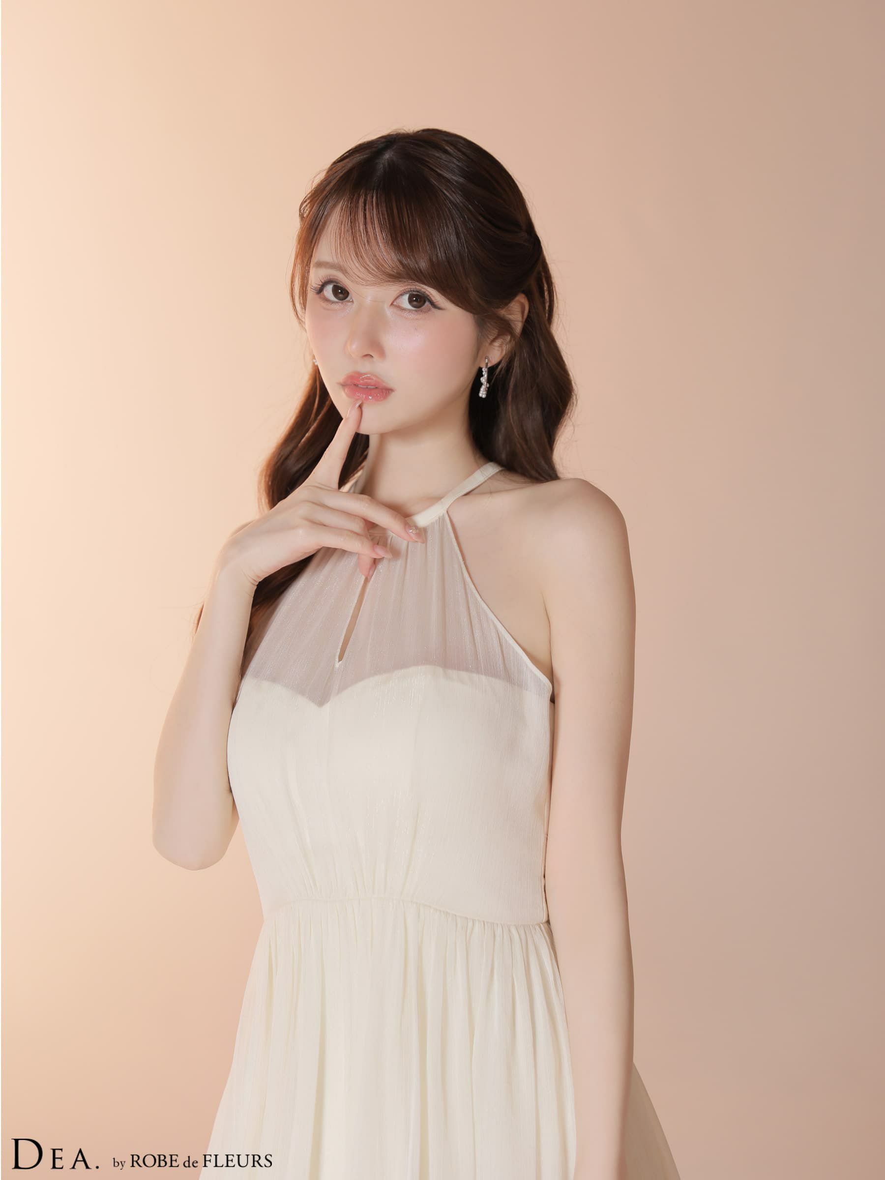  DEA. ディア バイ ローブドフルール 【Lサイズあり】 ラメシフォンホルターネックティアードロングドレス de4145-c