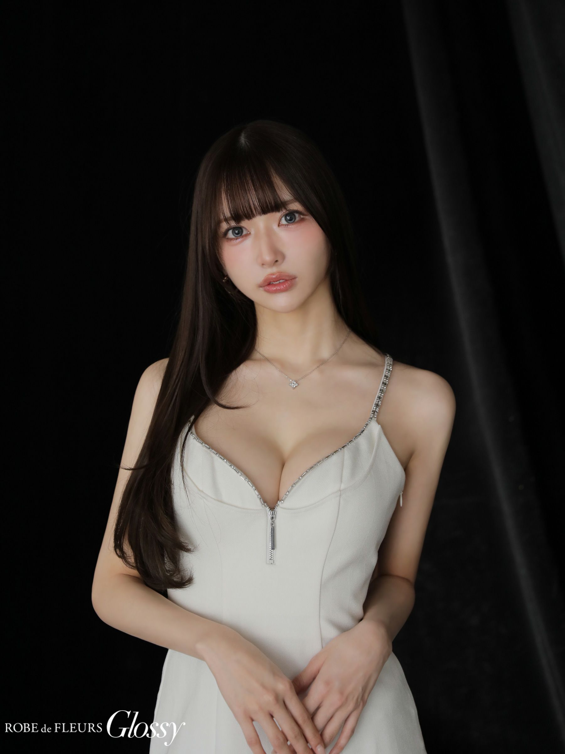 Glossy ローブドフルールグロッシー 【XSサイズあり】 ジップキャミフレアミニキャバドレス gl3963