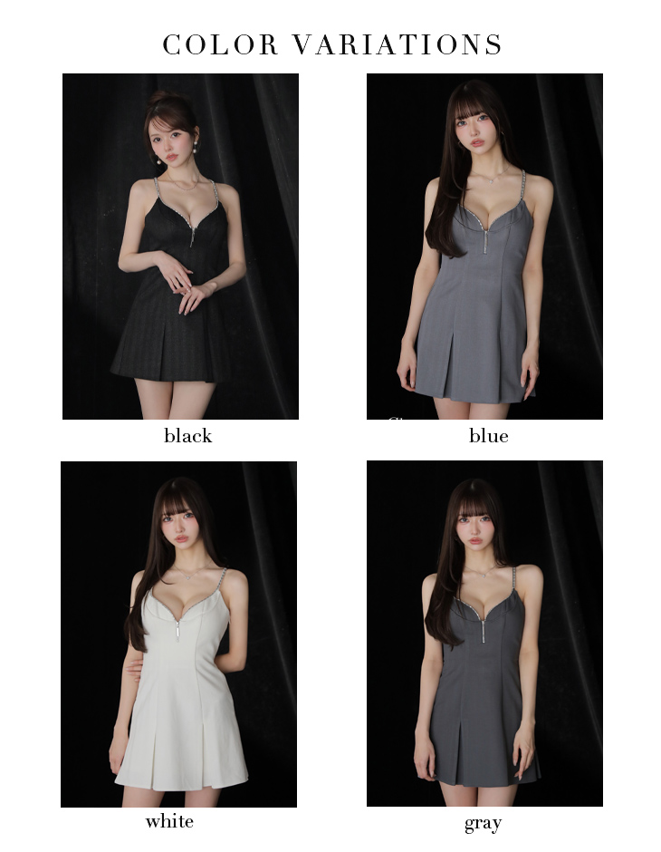 Glossy ローブドフルールグロッシー 【XSサイズあり】 ジップキャミフレアミニキャバドレス gl3963