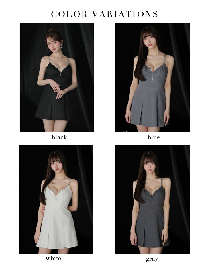 Glossy ローブドフルールグロッシー 【XSサイズあり】 ジップキャミフレアミニキャバドレス gl3963