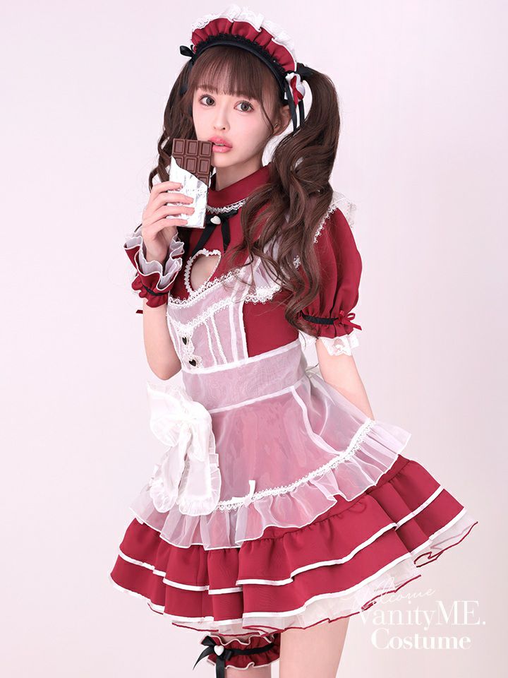 【9点セット】Malymoon マリームーン バレンタインハートホワイトチュールメイド[レッド] mlcs25158